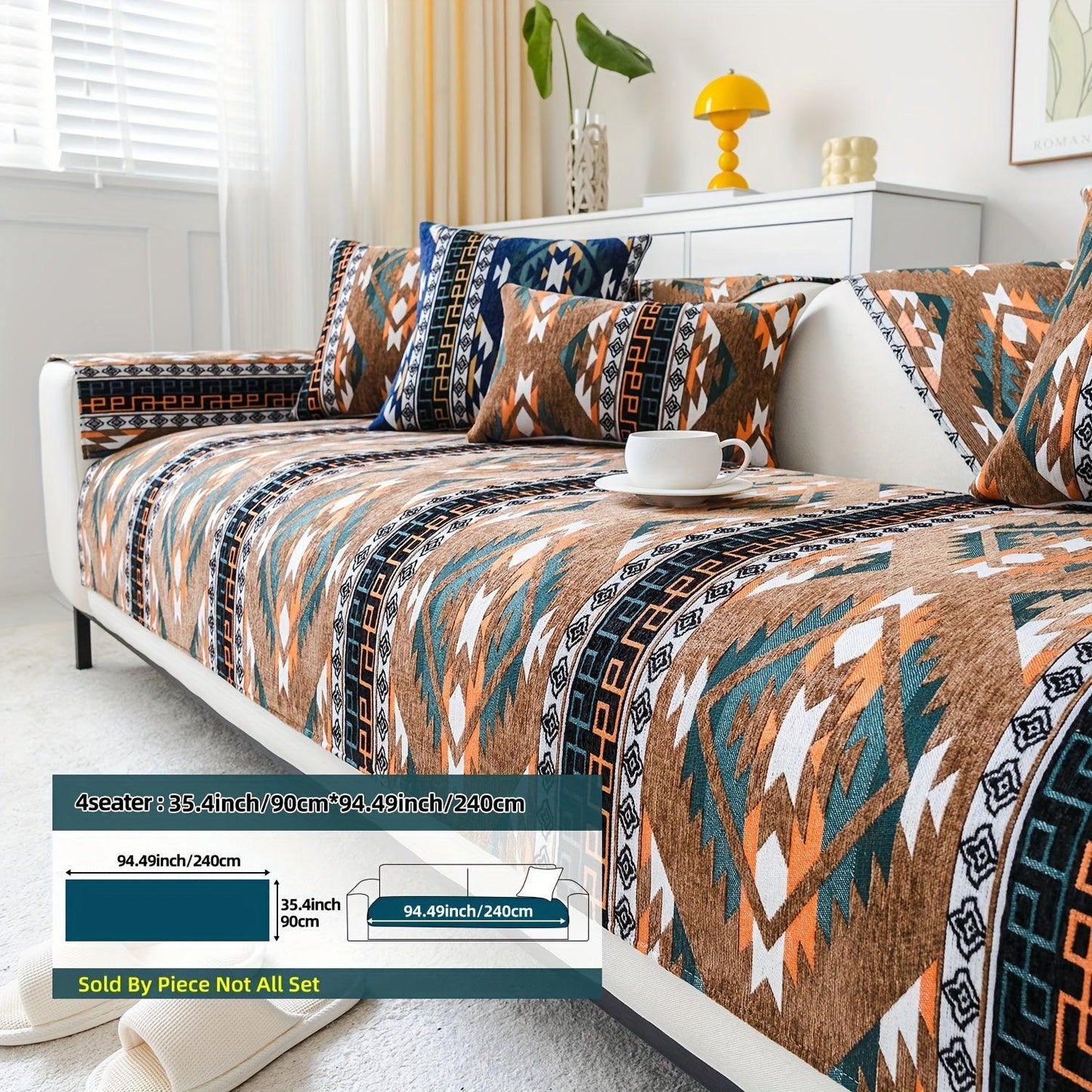 Linen Couch Slipcover | Boho Dog Proof Couch Slipcovers for All-Season