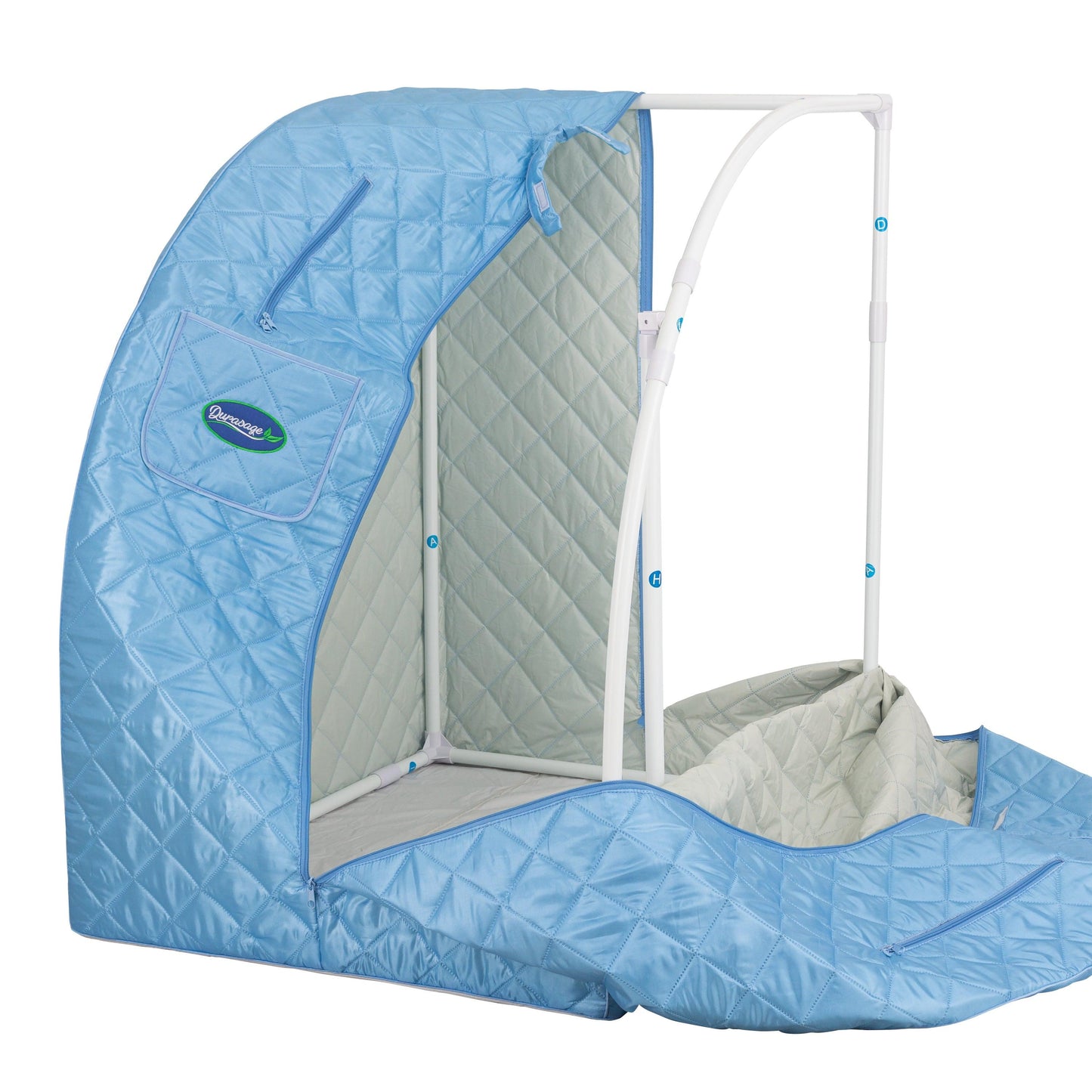 Durasage Lightweight Portable Personal Steam Sauna Spa for Relaxation at Home, 60 Minute Timer, 800 Watt Steam Generator, Chair Included - Light Blue