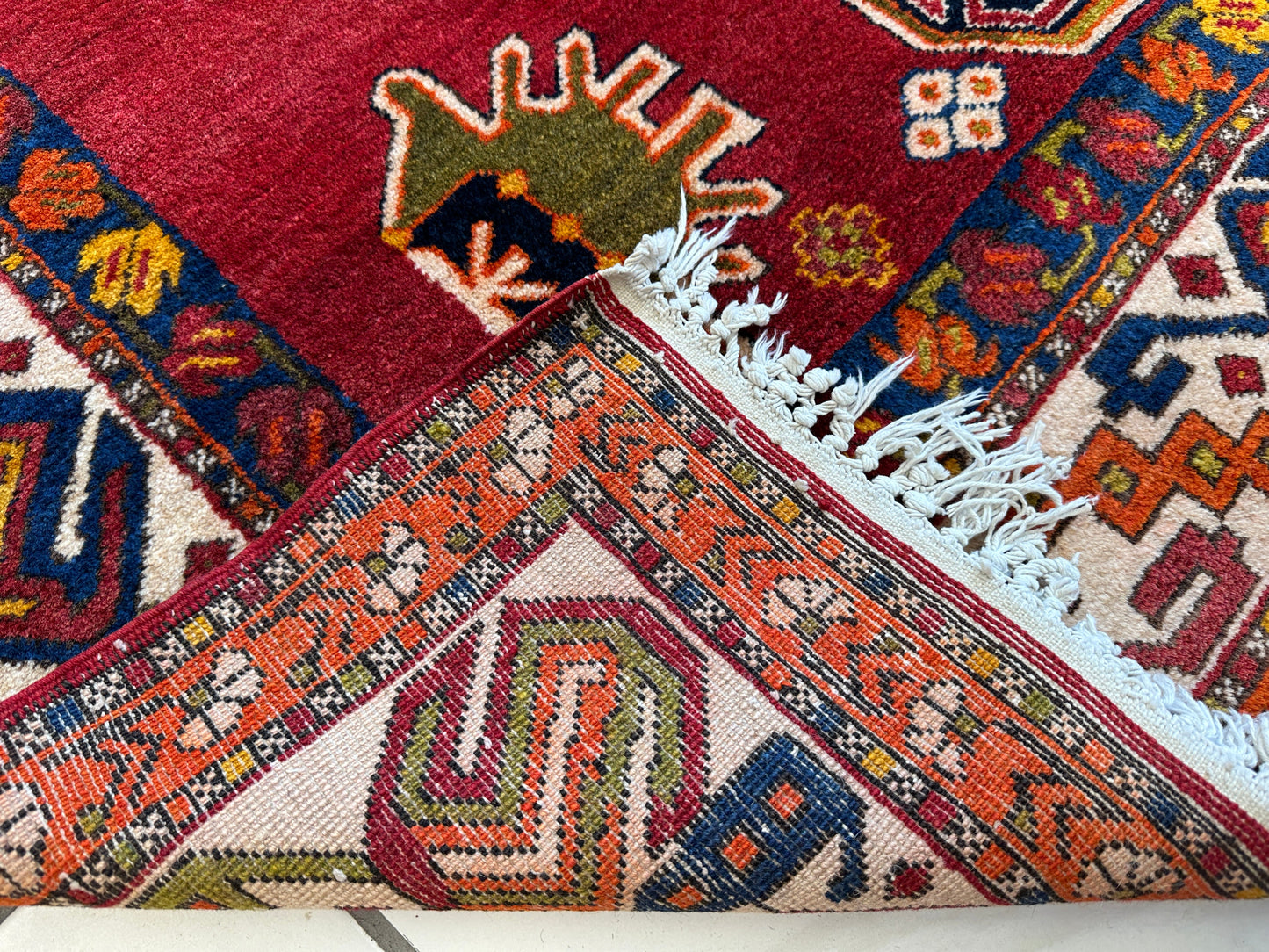 Hand-Knotted Persian Meshgin Wool Rug – 5’ x 11’ – Vintage Tribal Masterpiece