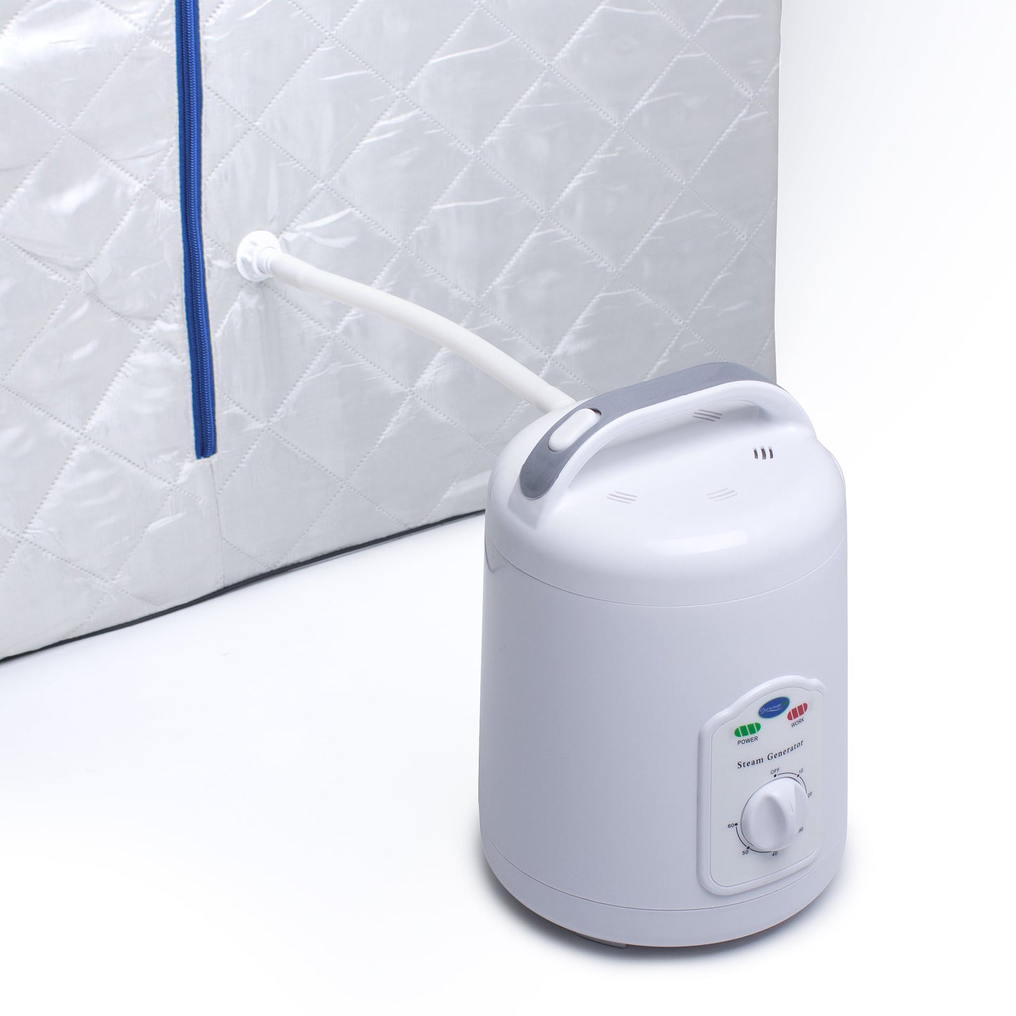 Durasage Lightweight Portable Personal Steam Sauna Spa for Relaxation at Home, 60 Minute Timer, 800 Watt Steam Generator, Chair Included - Blue Trim