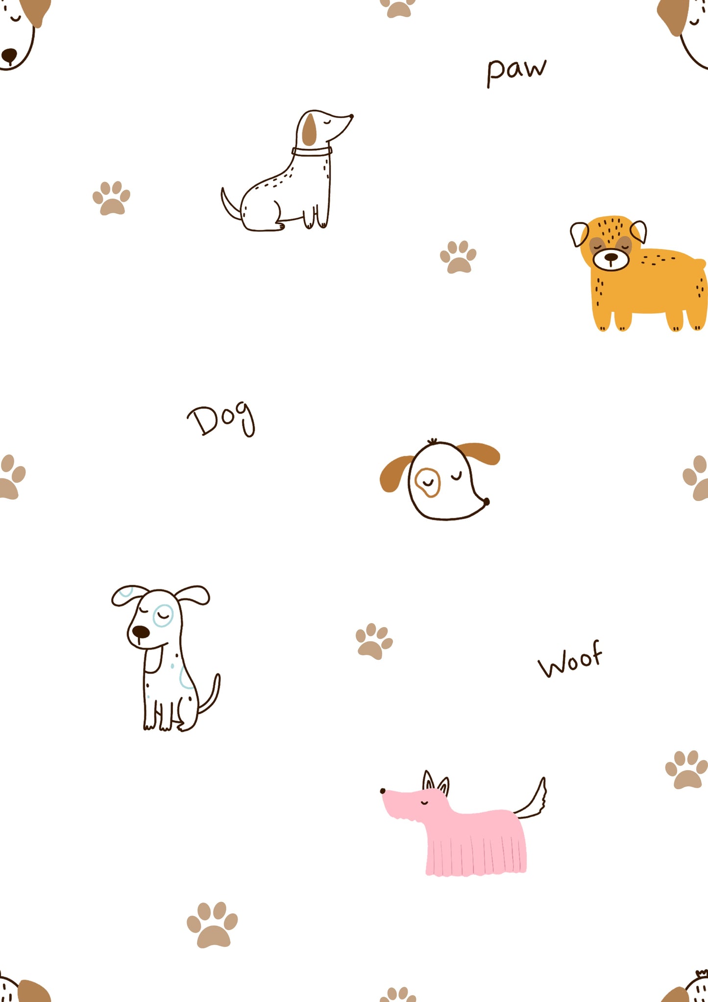 Dog Paw Woof Printed Canopy