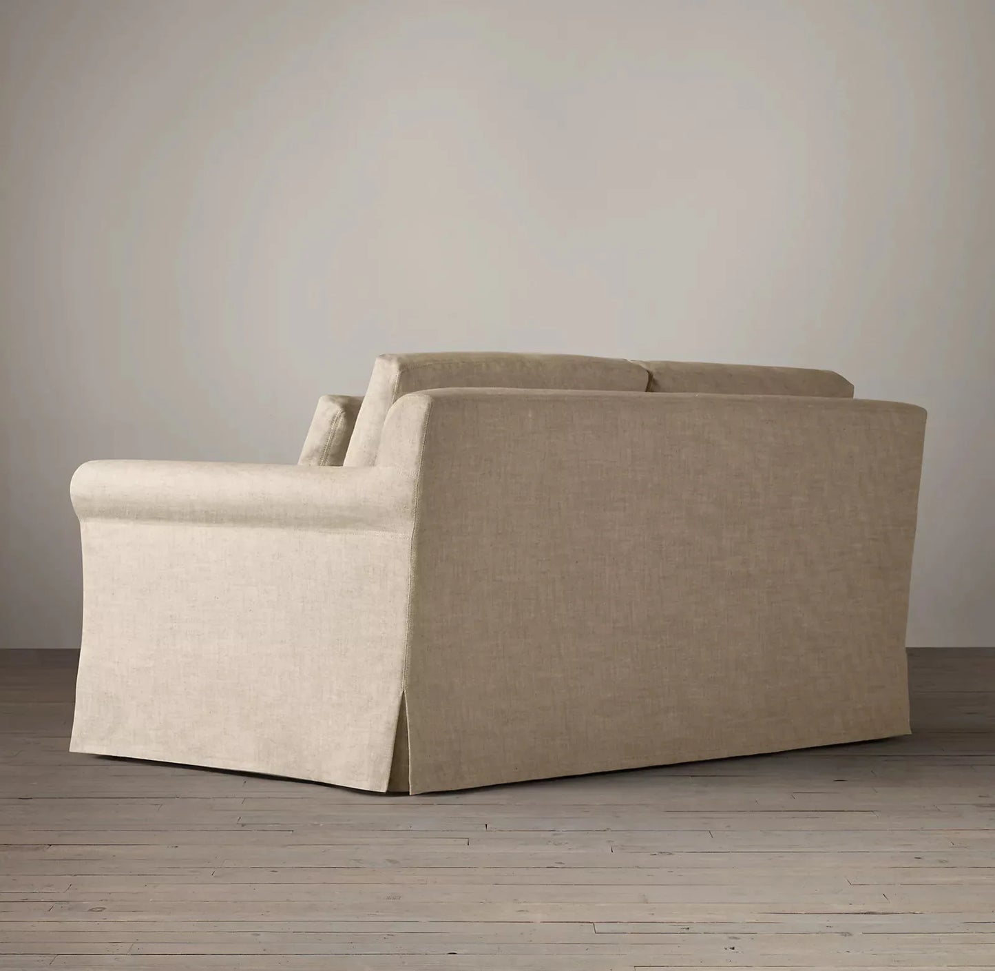 Domira Élan Vintage Linen Sofa – Fully Washable Art-Retro Cream Tufted Custom Corner Sofa (Single / Double / Triple)