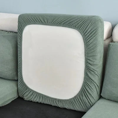 Bonney Élément Sofa Slipcover — Solid Color Elastic Furniture Protector with Premium Fit & Brushed Soft Finish for Modern Living Spaces