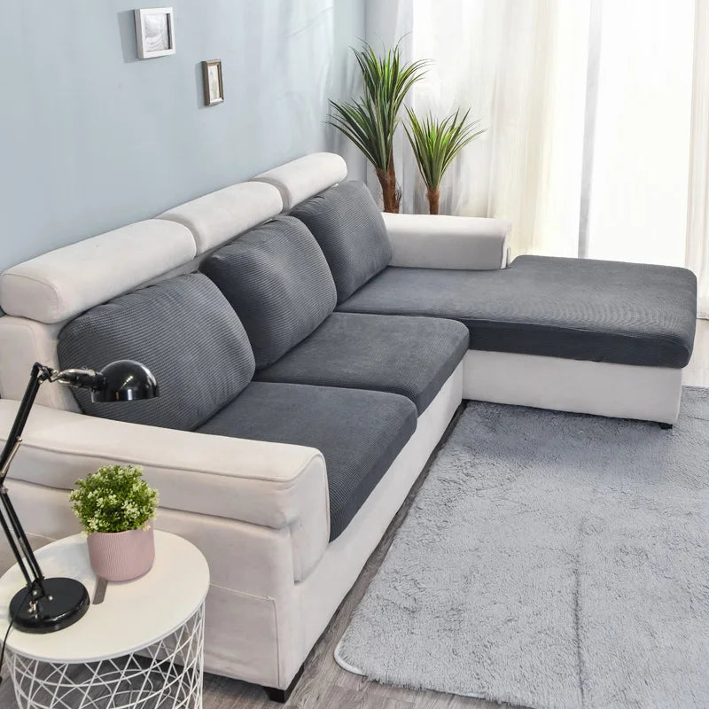 Bonney Élément Sofa Slipcover — Solid Color Elastic Furniture Protector with Premium Fit & Brushed Soft Finish for Modern Living Spaces