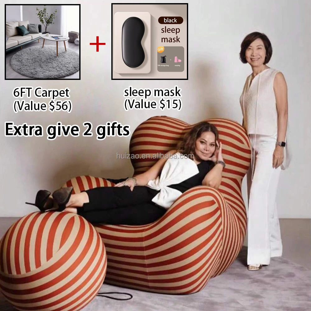 The Balconetta: Modern Recliner Lounge Chair in Soft Embrace Fabric