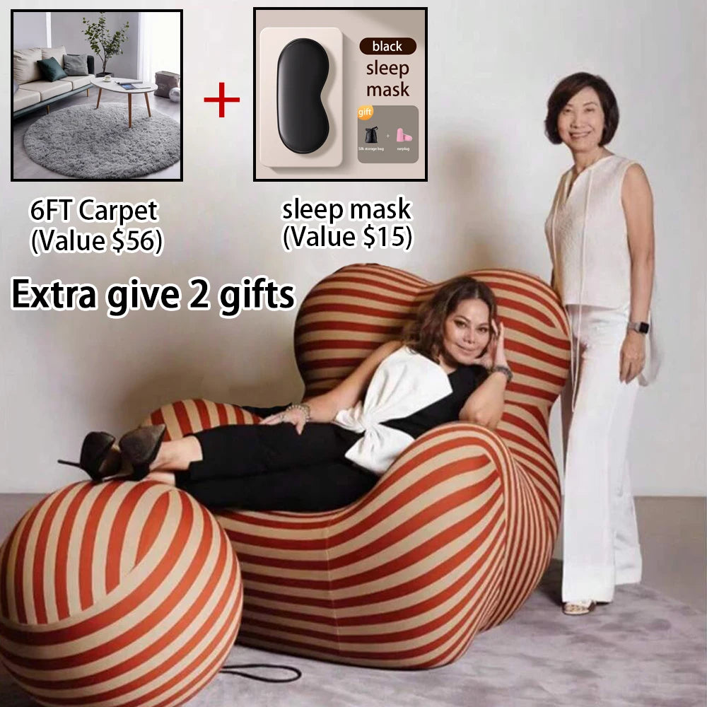 The Balconetta: Modern Recliner Lounge Chair in Soft Embrace Fabric