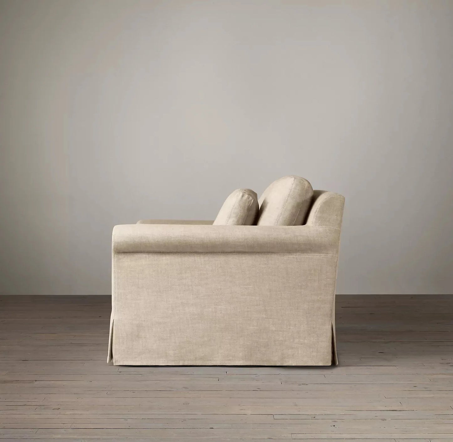 Domira Élan Vintage Linen Sofa – Fully Washable Art-Retro Cream Tufted Custom Corner Sofa (Single / Double / Triple)