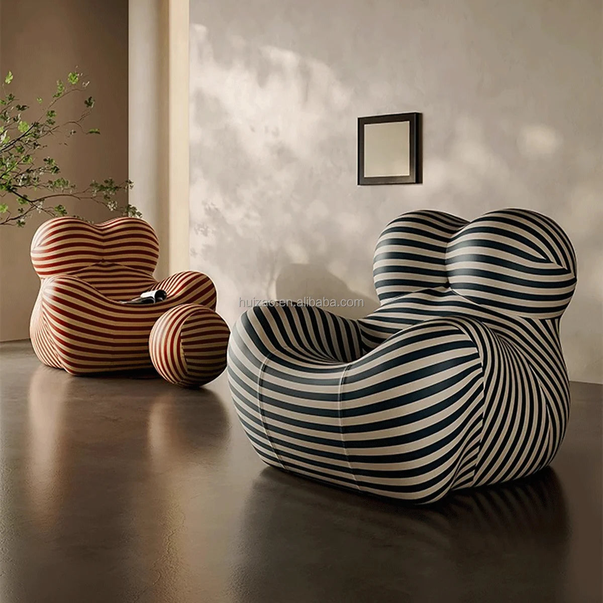 The Balconetta: Modern Recliner Lounge Chair in Soft Embrace Fabric