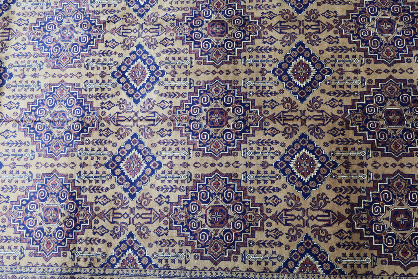 Hand-Knotted Afghani Zerkhaki Wool Rug – 6’7″ x 10’2″