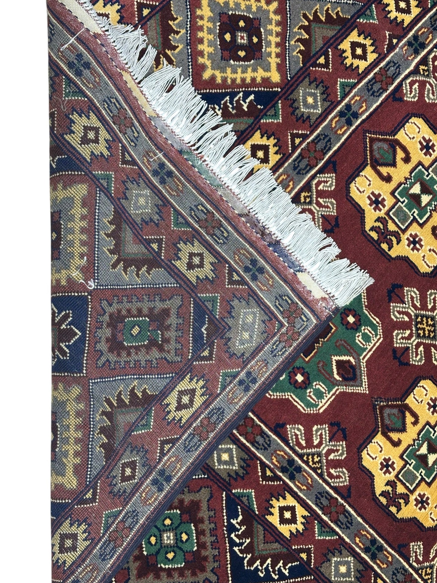 Hand-Knotted Afghani Turkmenistani Wool Rug – 6’5″ x 9’9″