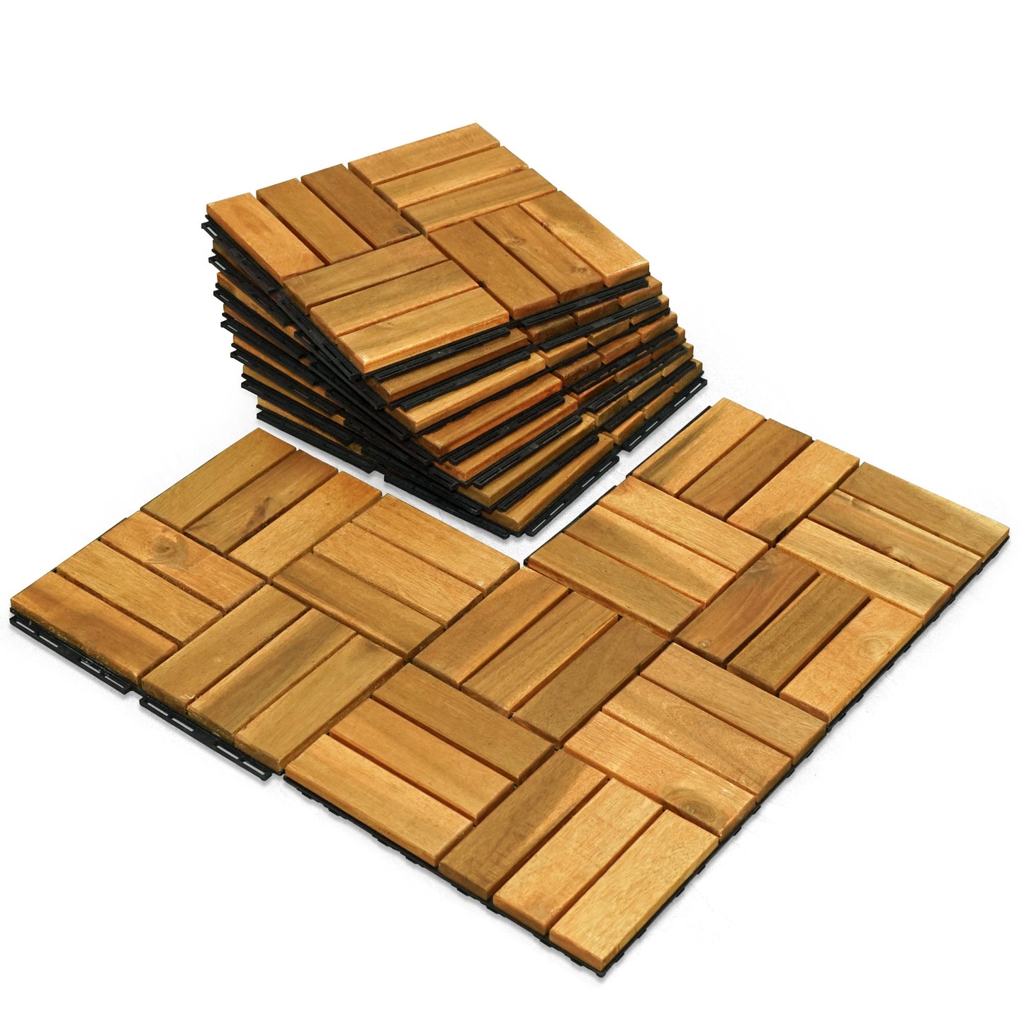 Tranquillo Set 10 Solid Wood Premium Deck Tiles for Stylish Outdoor Spaces