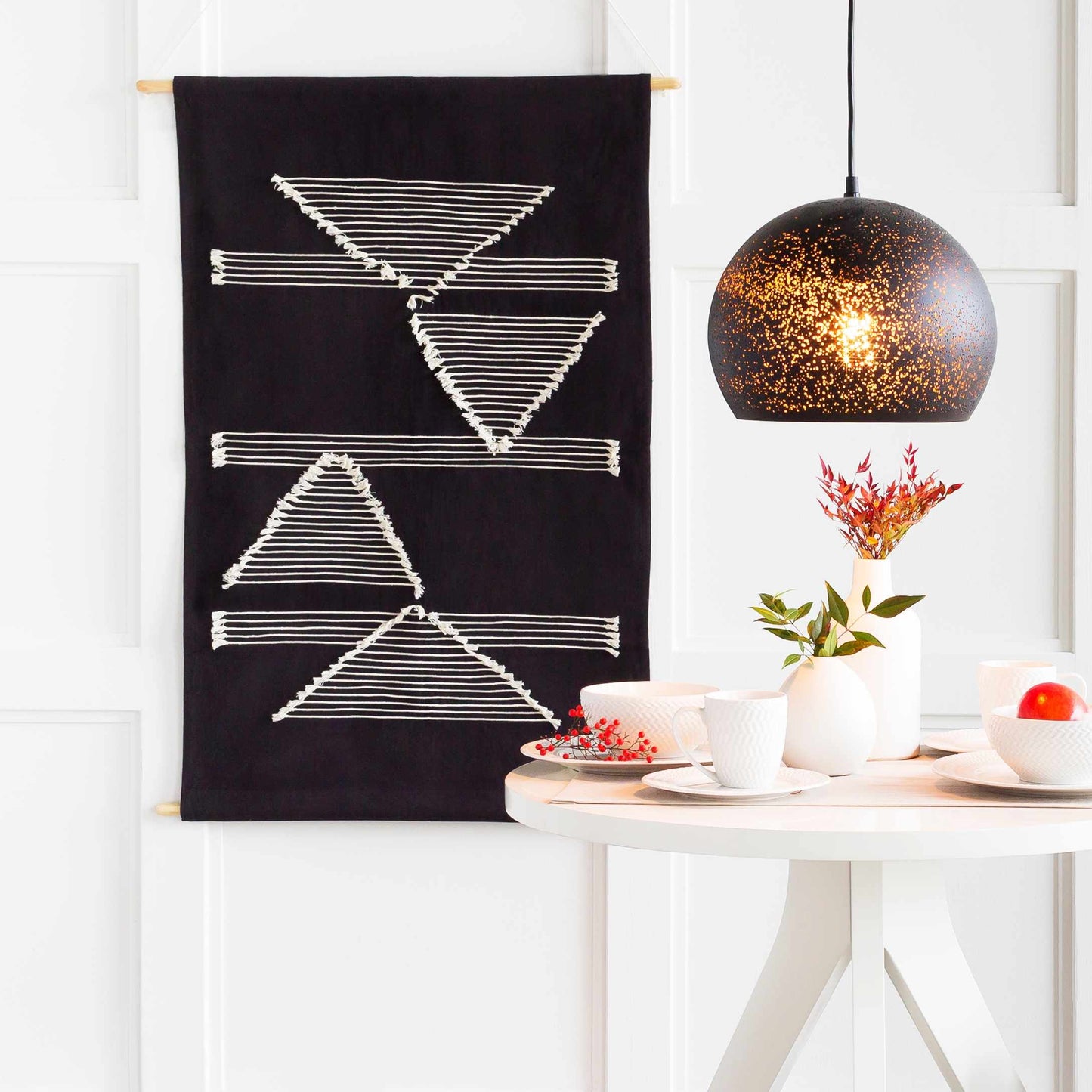 Olmitz Black-Beige Modern Geometric Wall Hanging