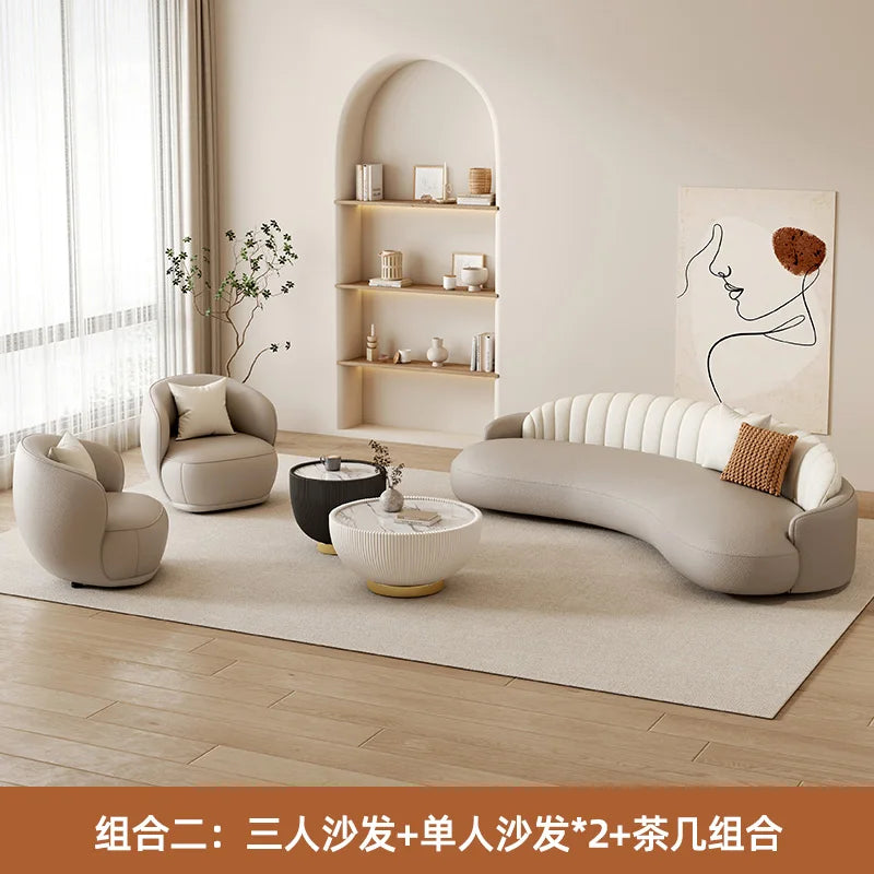 DUTRIEUX Arcadia Cream Wind Sofa — European Velvet Lounge Masterpiece, Art-Inspired L-Shaped Designer Furniture with Woodcraft Foundation