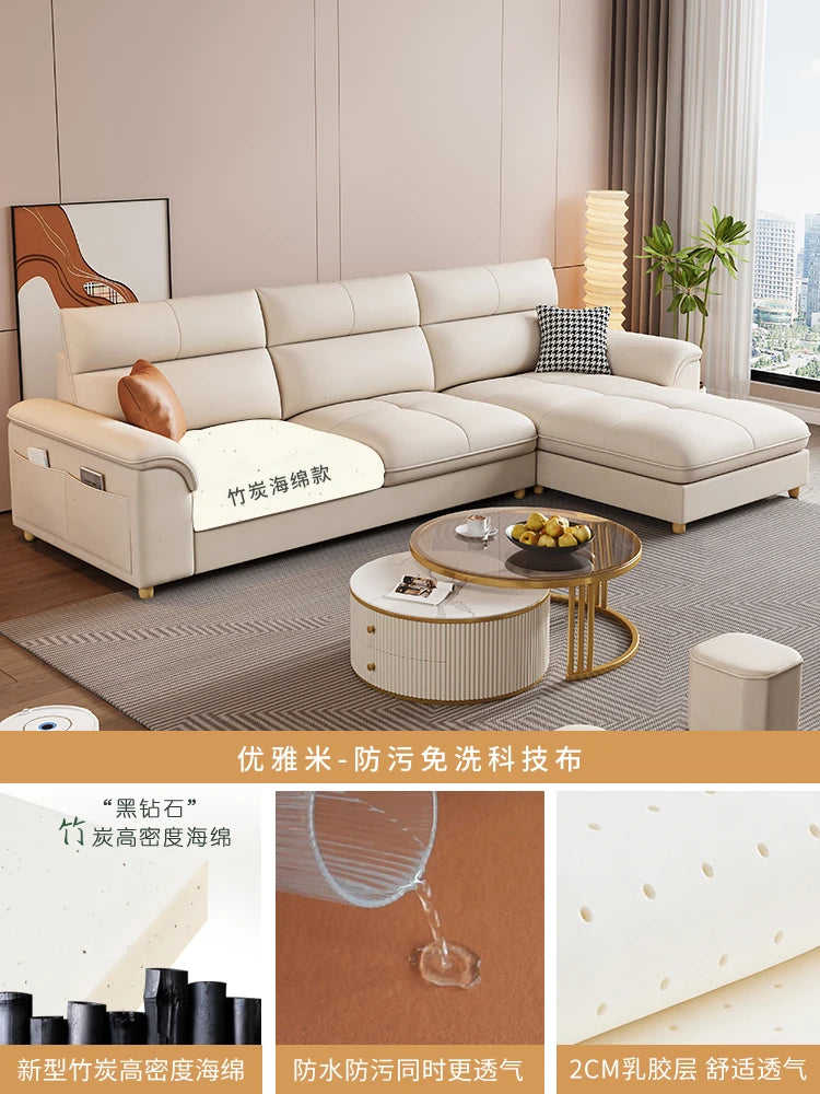 Bonney Dutrieux Minimalist U-Shaped Velvet Sofa — Aesthetic Modular Sleeper Sofa With Sponge Core And Washable Craft Design