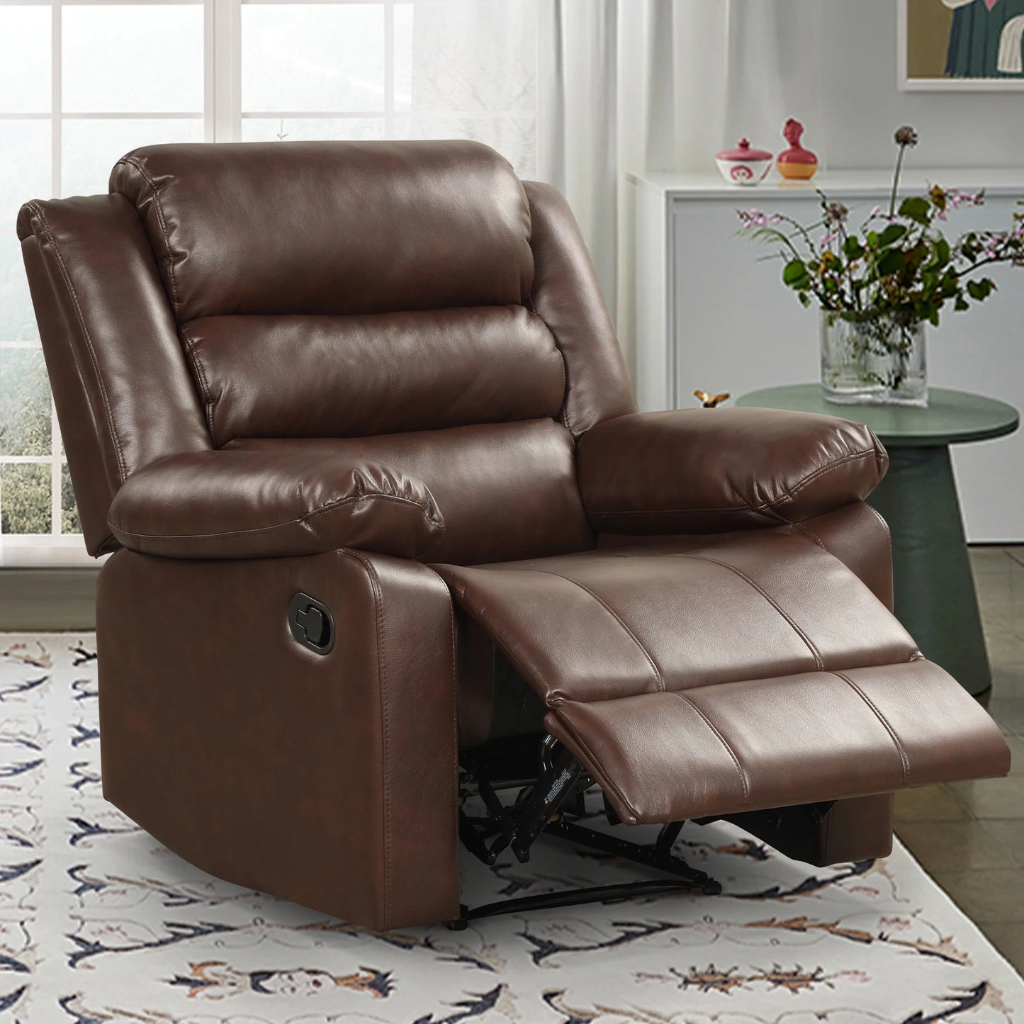 🚀 The Ultimate PU Leather Manual Recliner: Your Luxury Command Center.