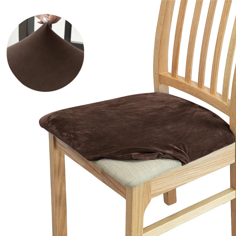 Bonney Velvet Harmony Chair Cushion Covers — High-Stretch Velvet Slipcovers for Dining, Office, Banquet & Boutique Interiors