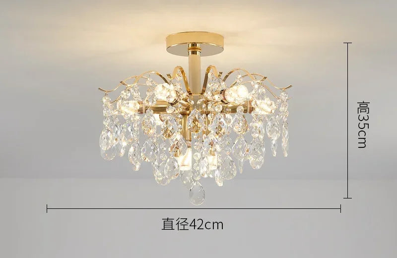 Aurum Éclat™ by The House Of Bonney – Tricolor Modern Crystal LED Flush-Mount Chandelier for Luxe Living & Bedroom Atmosphere