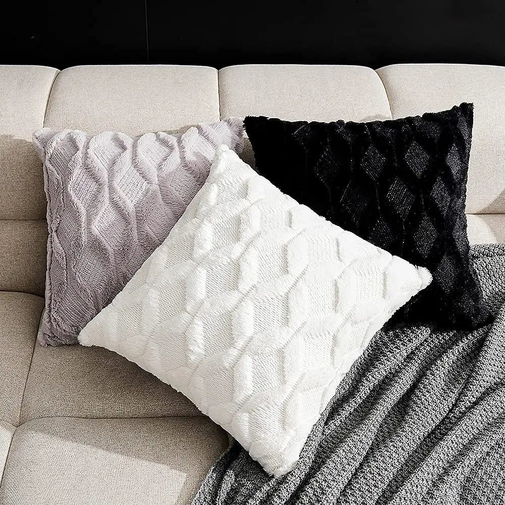 Whisper Linen Plush Cushion Cover | Beige Decorative Throw Pillow Case in 30x50 / 40x40 / 45x45 / 50x50 cm | Nordic-Inspired Soft Cozy Accent for Living Room, Chair & Bedroom Décor