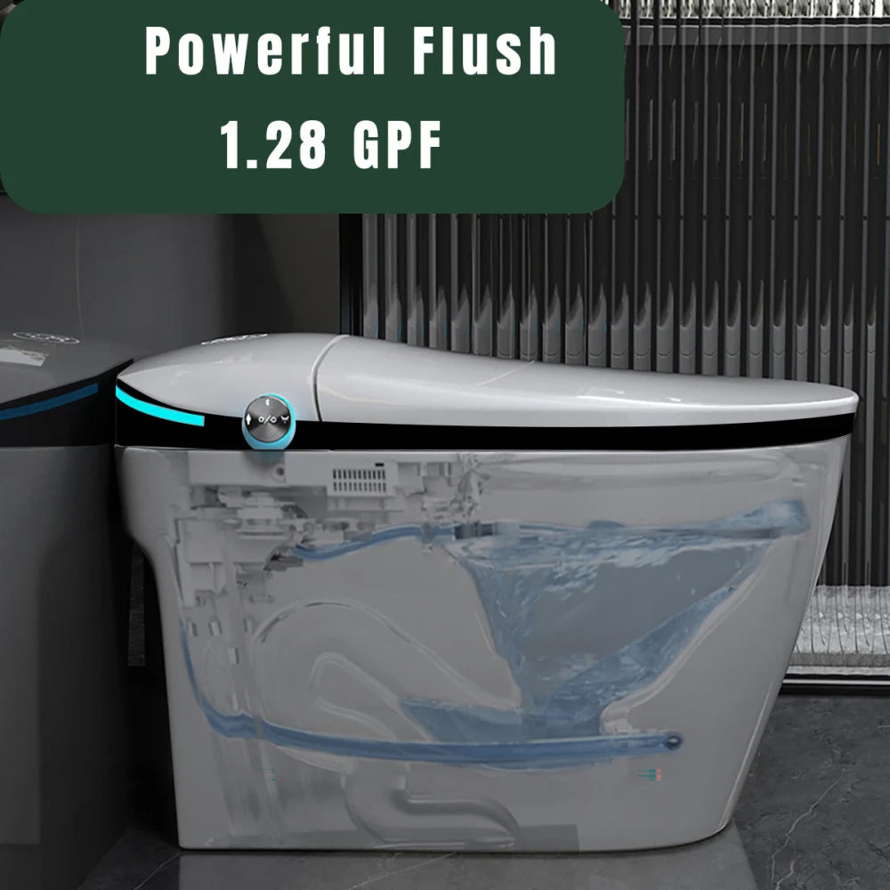 PrivéWave Intelligent Smart Toilet – Auto-Lift Seat, Foot Sensor, LED Display & Bidet Elegance