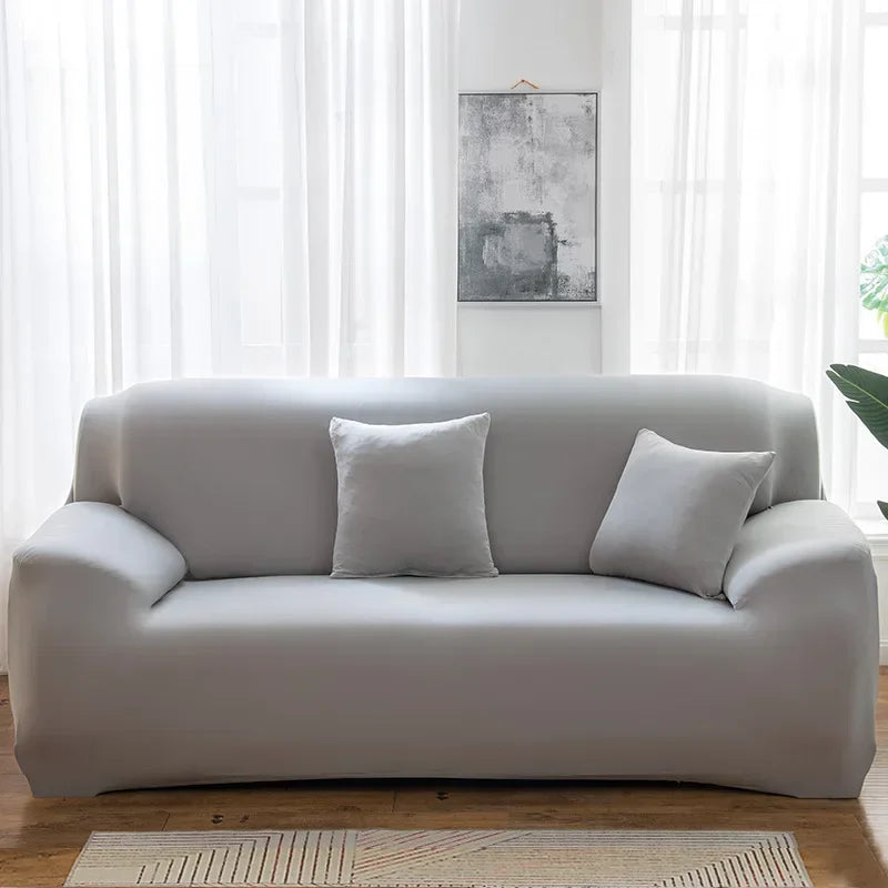 Silken Calm Stretch Sofa Cover Collection (1–4 Seater) | Summer-Breeze Spandex Sofa Protector for Living Rooms, L-Shaped & Corner Couches | Pet-Friendly Luxury Comfort