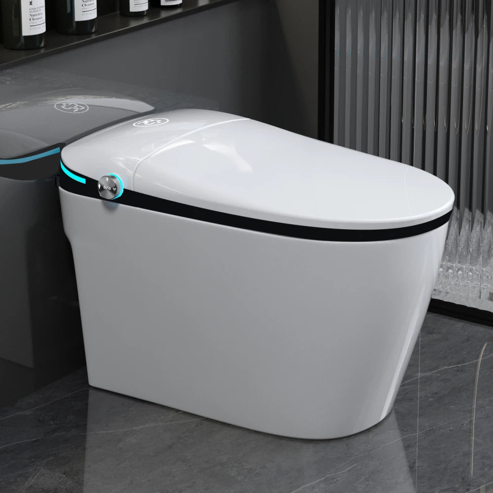 PrivéWave Intelligent Smart Toilet – Auto-Lift Seat, Foot Sensor, LED Display & Bidet Elegance