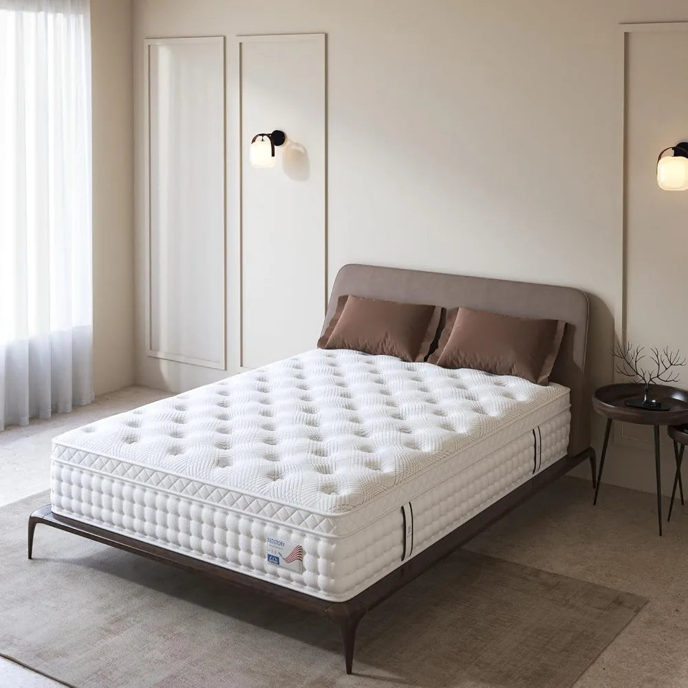 The House of Bonney 14-Inch Queen Hybrid Mattress – Deep Sleep Luxury with Lumbar Support, Orthopedic Firm Memory Foam, Motion Isolation & Pain Relief