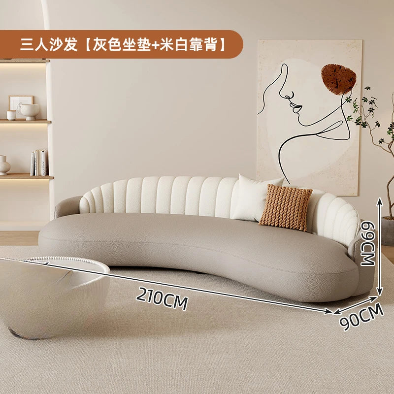 DUTRIEUX Arcadia Cream Wind Sofa — European Velvet Lounge Masterpiece, Art-Inspired L-Shaped Designer Furniture with Woodcraft Foundation