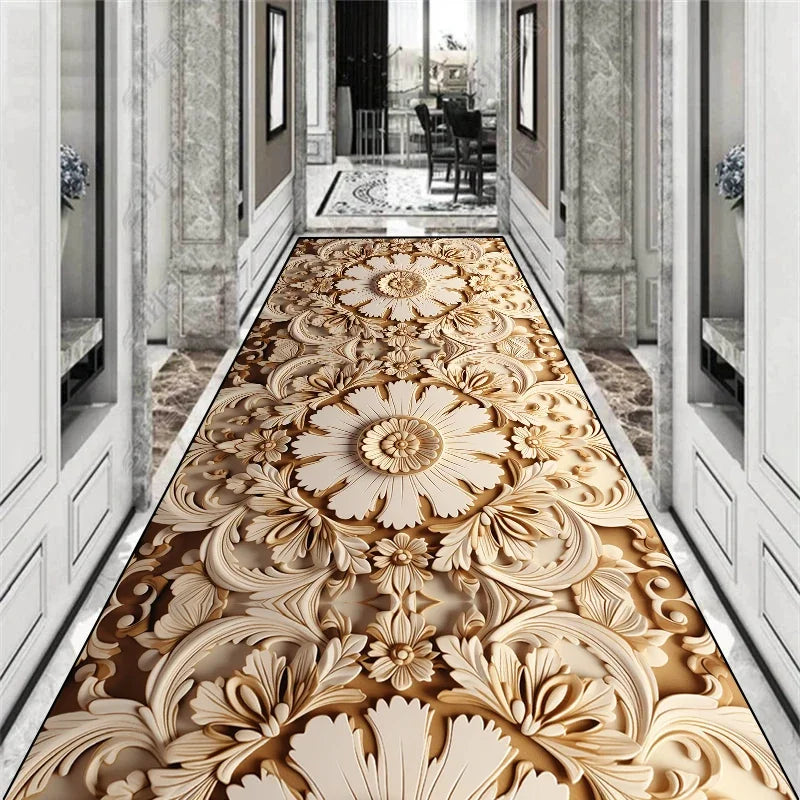 RoyalStride European Corridor Runner – Luxury Non-Slip Aisle & Stairway Carpet with Custom Length for Hallway, Kitchen & Home Décor