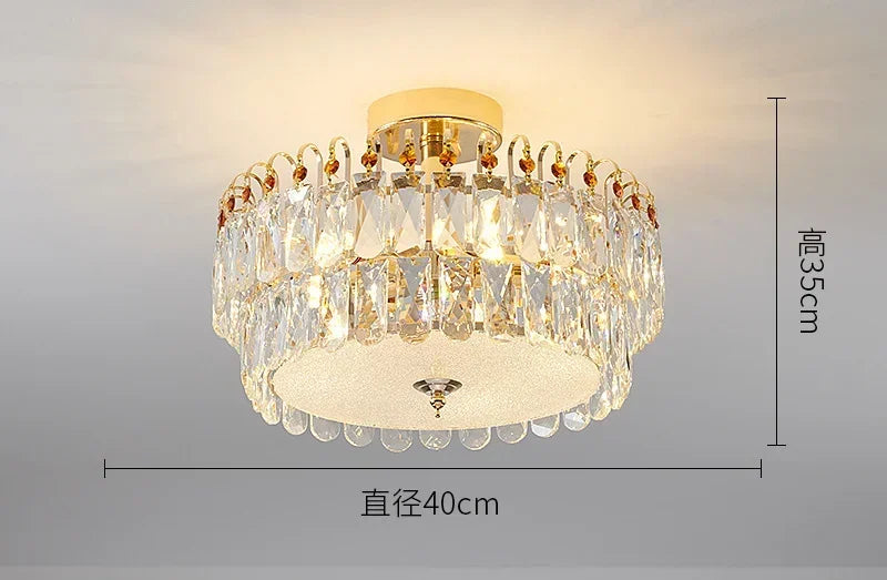 Aurum Éclat™ by The House Of Bonney – Tricolor Modern Crystal LED Flush-Mount Chandelier for Luxe Living & Bedroom Atmosphere