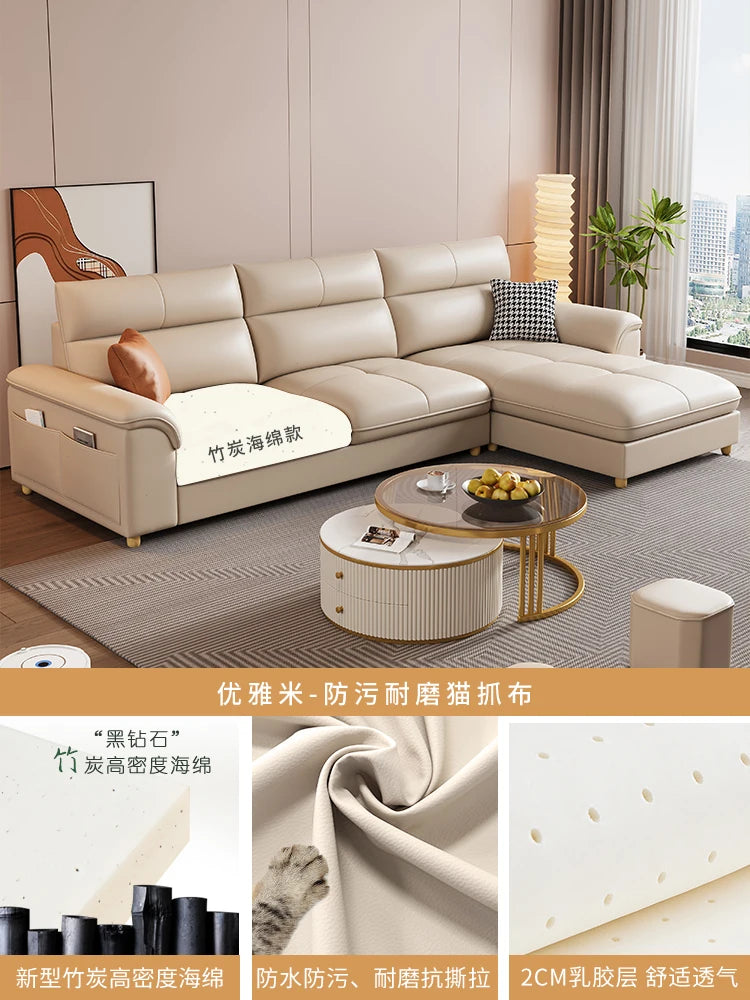 Bonney Dutrieux Minimalist U-Shaped Velvet Sofa — Aesthetic Modular Sleeper Sofa With Sponge Core And Washable Craft Design