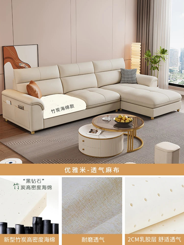 Bonney Dutrieux Minimalist U-Shaped Velvet Sofa — Aesthetic Modular Sleeper Sofa With Sponge Core And Washable Craft Design