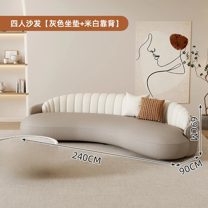 DUTRIEUX Arcadia Cream Wind Sofa — European Velvet Lounge Masterpiece, Art-Inspired L-Shaped Designer Furniture with Woodcraft Foundation