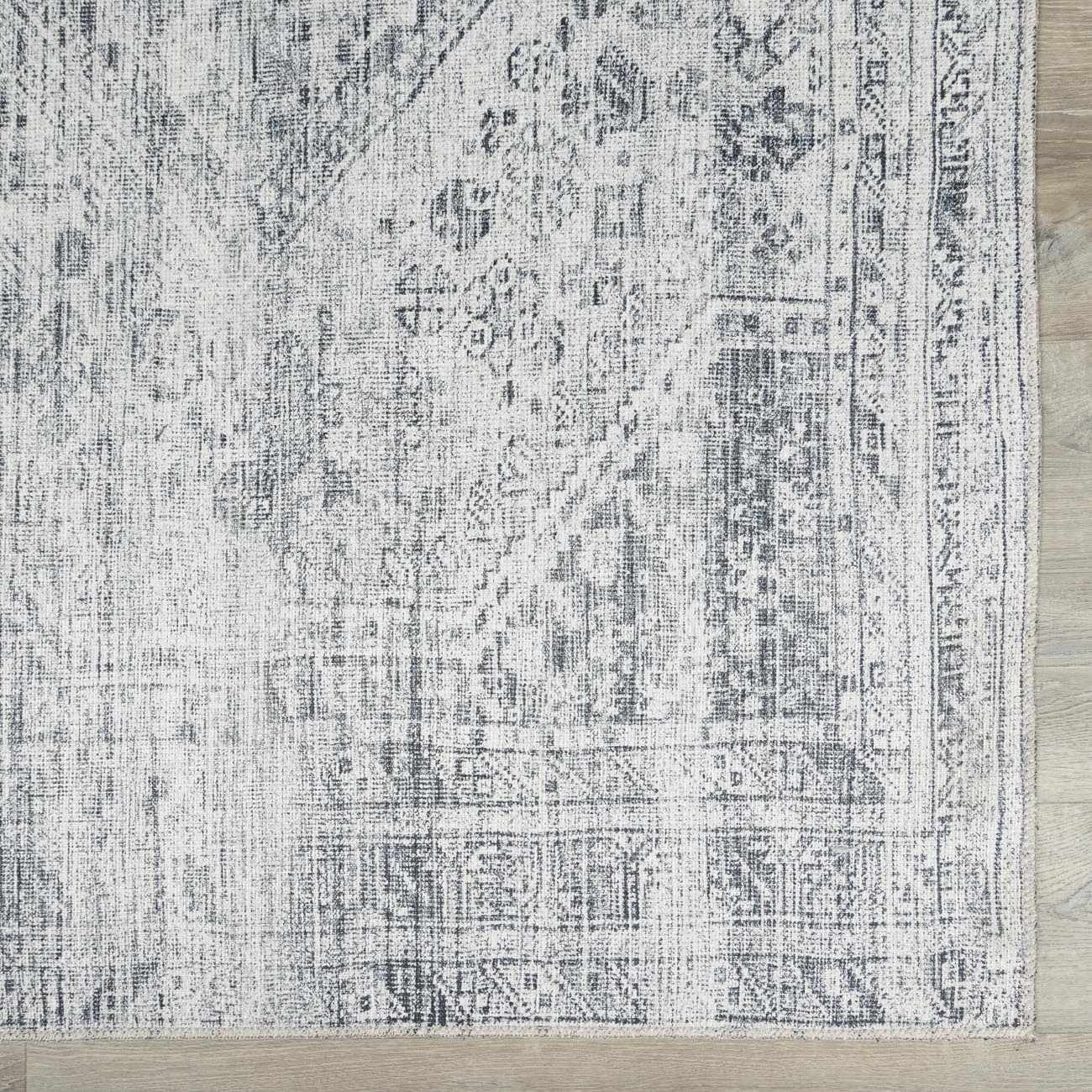 Barny Gray Blue Washable Rug