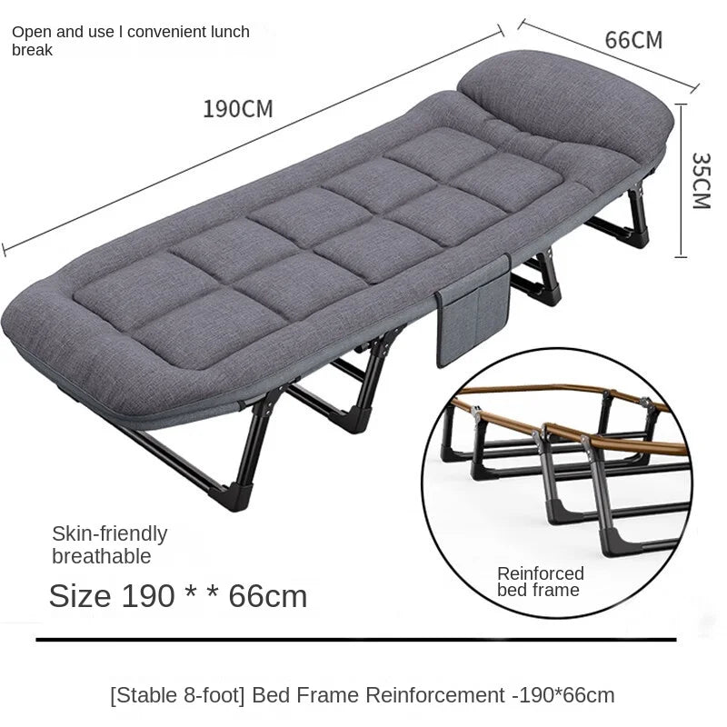 American-Style Folding Bed with Backrest & Storage – Compact Portable Aluminium Alloy Bed for Home & Office Nap – Sturdy & Easy to Store