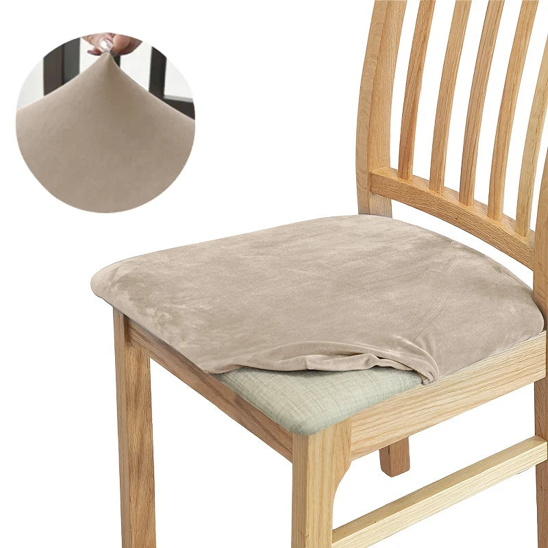 Bonney Velvet Harmony Chair Cushion Covers — High-Stretch Velvet Slipcovers for Dining, Office, Banquet & Boutique Interiors