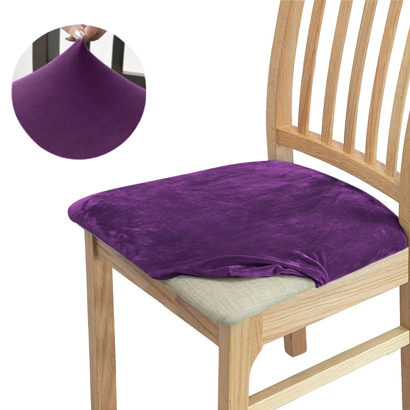 Bonney Velvet Harmony Chair Cushion Covers — High-Stretch Velvet Slipcovers for Dining, Office, Banquet & Boutique Interiors