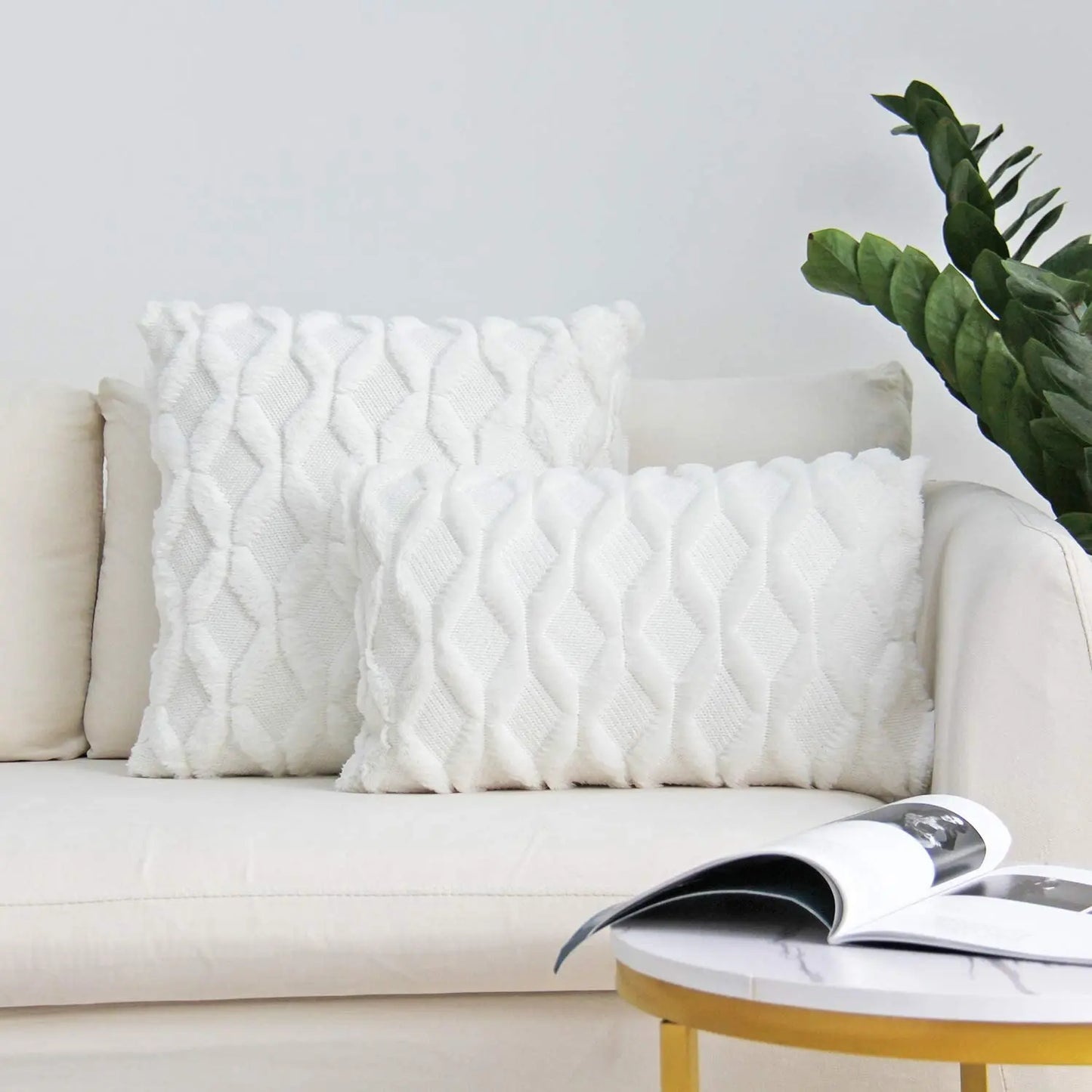 Whisper Linen Plush Cushion Cover | Beige Decorative Throw Pillow Case in 30x50 / 40x40 / 45x45 / 50x50 cm | Nordic-Inspired Soft Cozy Accent for Living Room, Chair & Bedroom Décor