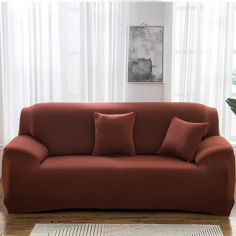 Silken Calm Stretch Sofa Cover Collection (1–4 Seater) | Summer-Breeze Spandex Sofa Protector for Living Rooms, L-Shaped & Corner Couches | Pet-Friendly Luxury Comfort