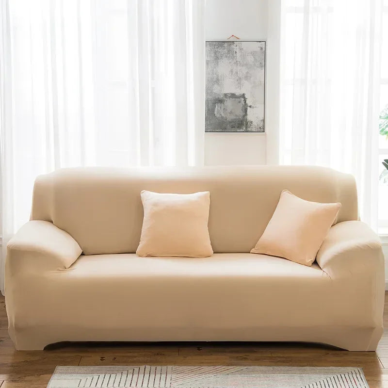 Silken Calm Stretch Sofa Cover Collection (1–4 Seater) | Summer-Breeze Spandex Sofa Protector for Living Rooms, L-Shaped & Corner Couches | Pet-Friendly Luxury Comfort