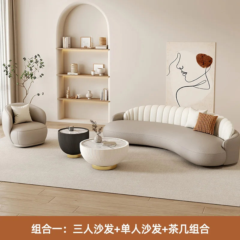DUTRIEUX Arcadia Cream Wind Sofa — European Velvet Lounge Masterpiece, Art-Inspired L-Shaped Designer Furniture with Woodcraft Foundation