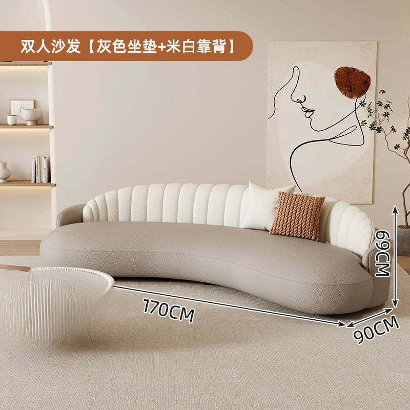 DUTRIEUX Arcadia Cream Wind Sofa — European Velvet Lounge Masterpiece, Art-Inspired L-Shaped Designer Furniture with Woodcraft Foundation