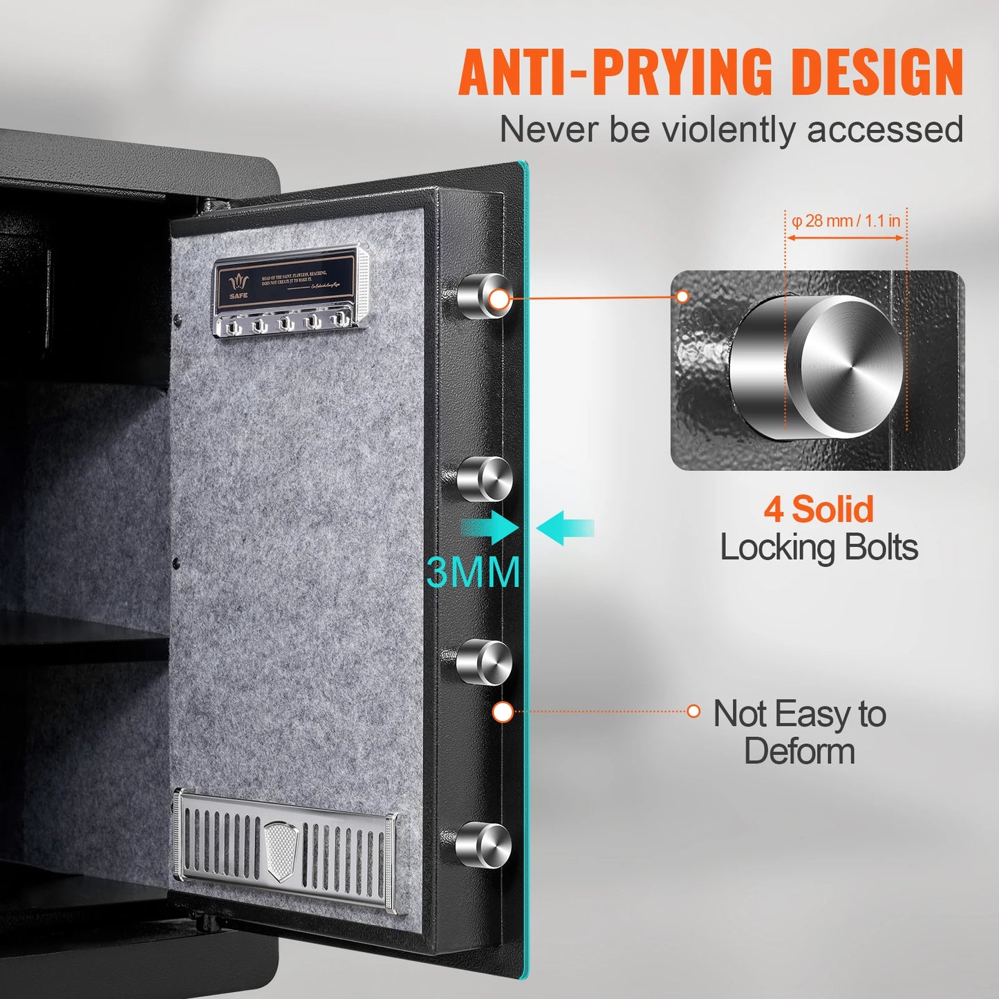 Vevor Échelon Luxe Security Safe — 2.2/1.8 Cu Ft Fingerprint & Digital Safe with Fire-Proof Protection