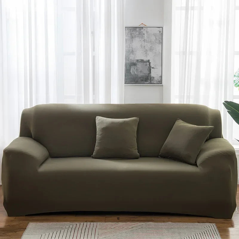 Silken Calm Stretch Sofa Cover Collection (1–4 Seater) | Summer-Breeze Spandex Sofa Protector for Living Rooms, L-Shaped & Corner Couches | Pet-Friendly Luxury Comfort