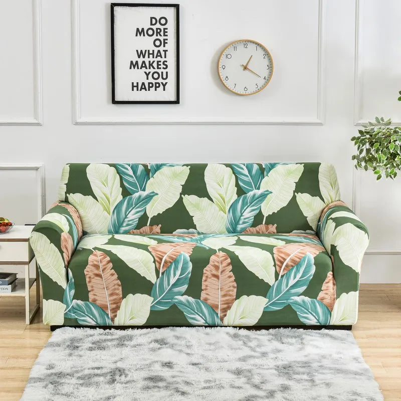 🌸 Capri Bloom Sofa Dress – Elastic Floral Furniture Cover for Effortless Elegance ✨