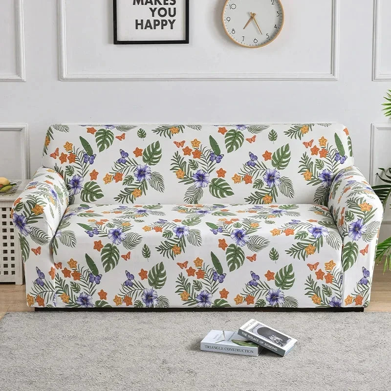 🌸 Capri Bloom Sofa Dress – Elastic Floral Furniture Cover for Effortless Elegance ✨