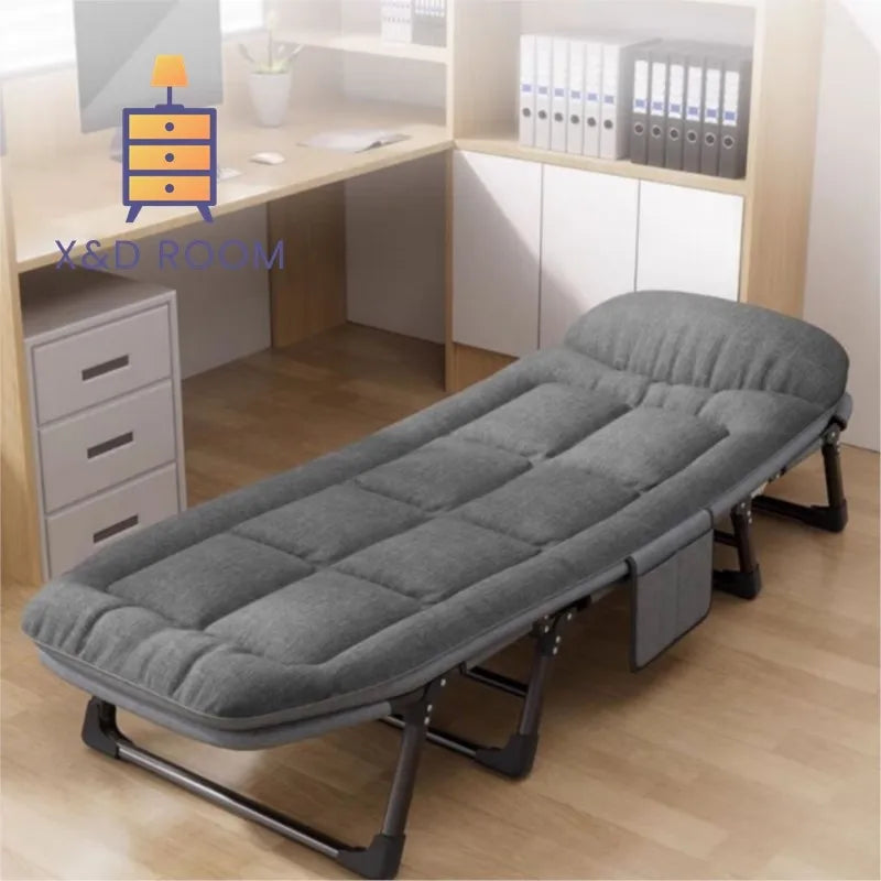 American-Style Folding Bed with Backrest & Storage – Compact Portable Aluminium Alloy Bed for Home & Office Nap – Sturdy & Easy to Store