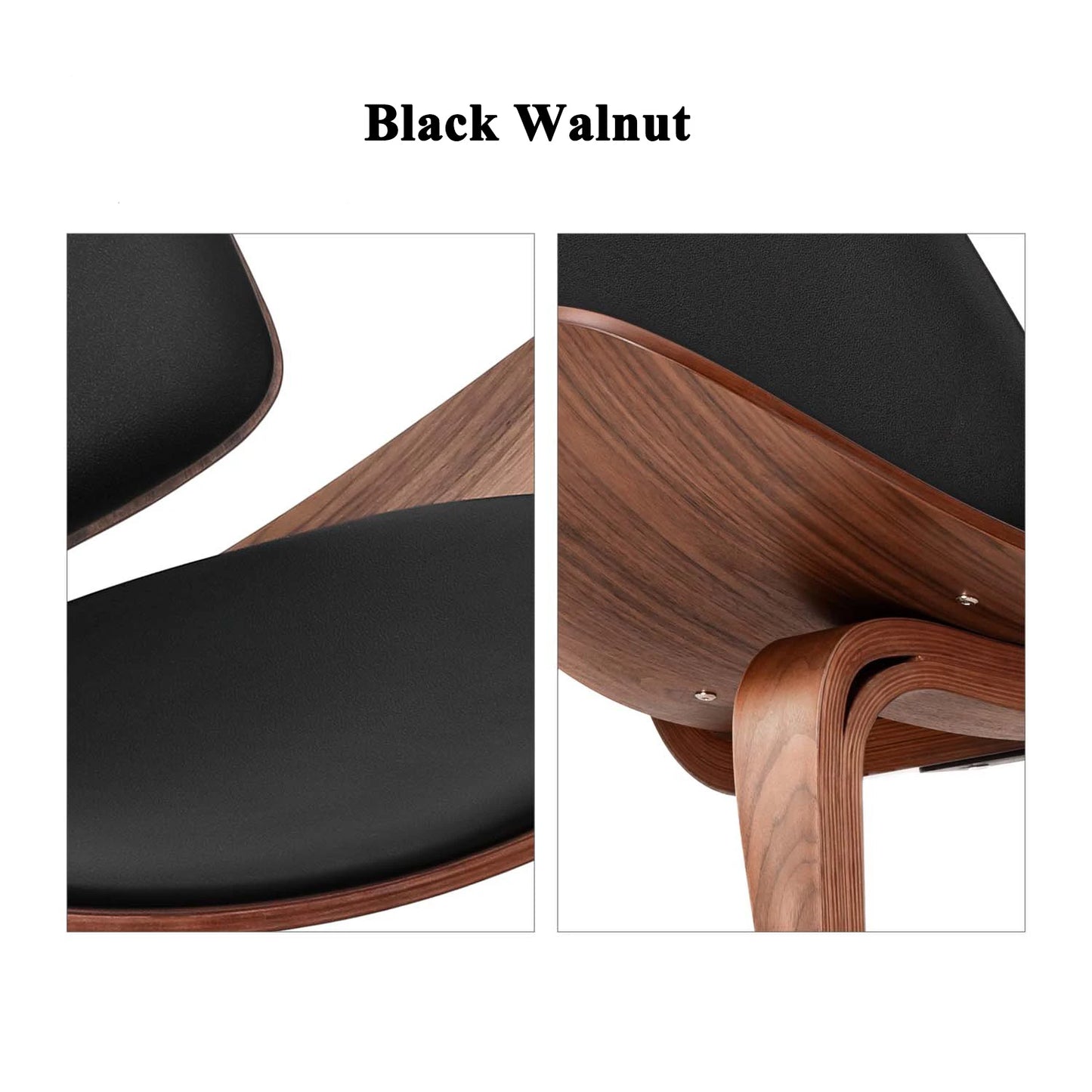 Aurora Shell Lounge Chair | Modern Nordic Three-Legged Bentwood Chair in Ash Plywood & Top-Grain Leather | Contemporary Luxury Seating for Living Room, Study & Bedroom