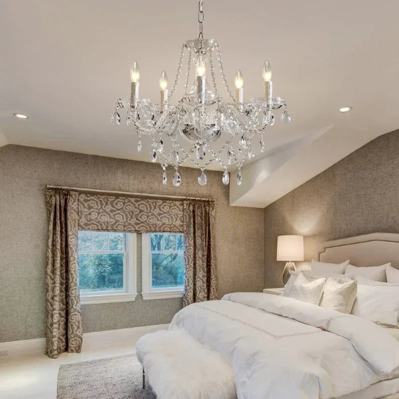 The Bellavie Crest – European Crystal Pendant Chandelier for Luxe Dining, Kitchen, and Loft Interiors