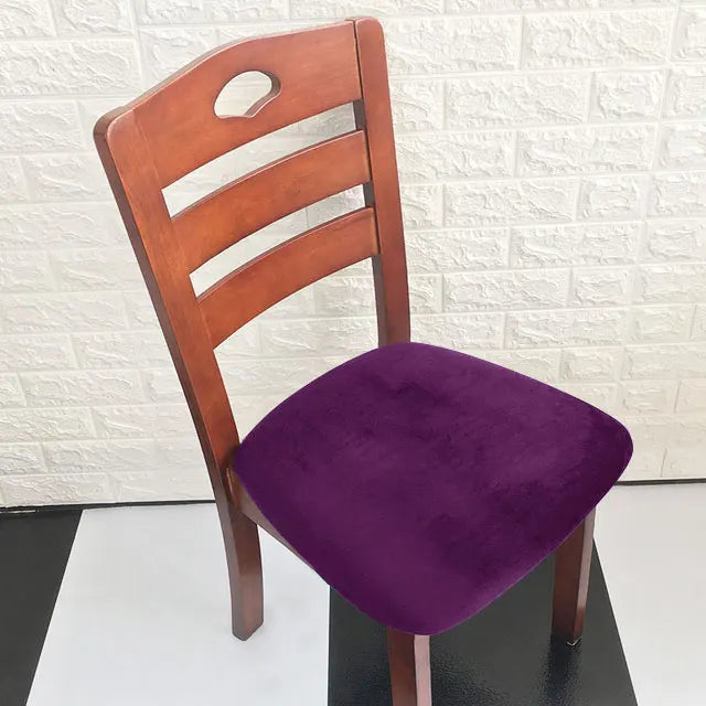 Velvet Haven Chair Cushion Cover | Modern Stretch Velvet Seat Protector For Dining, Office & Banquet Chairs | Soft, Nonslip, Waterproof Elegance In Every Color