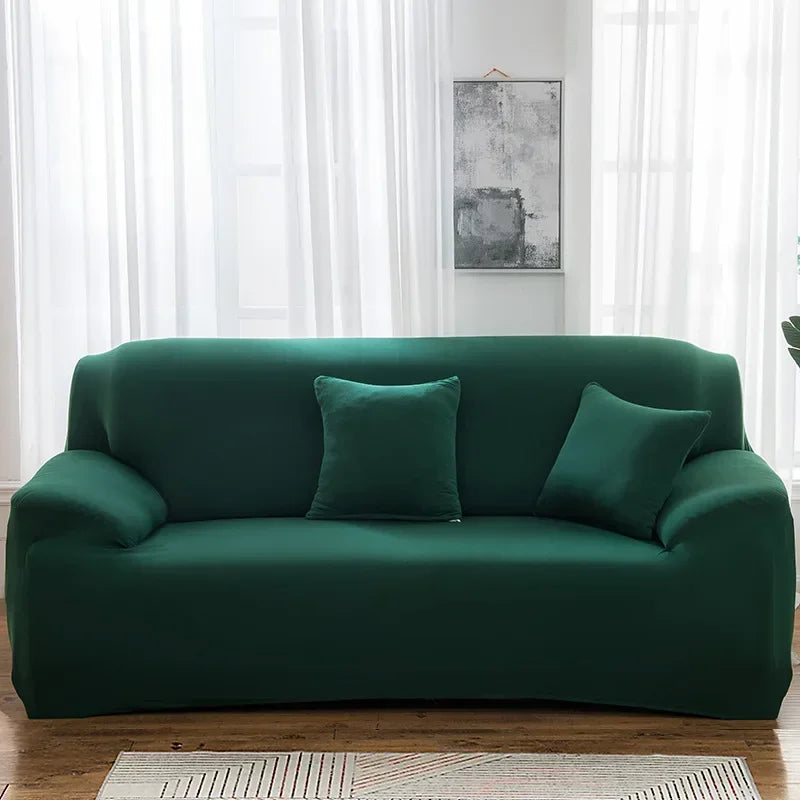 Silken Calm Stretch Sofa Cover Collection (1–4 Seater) | Summer-Breeze Spandex Sofa Protector for Living Rooms, L-Shaped & Corner Couches | Pet-Friendly Luxury Comfort